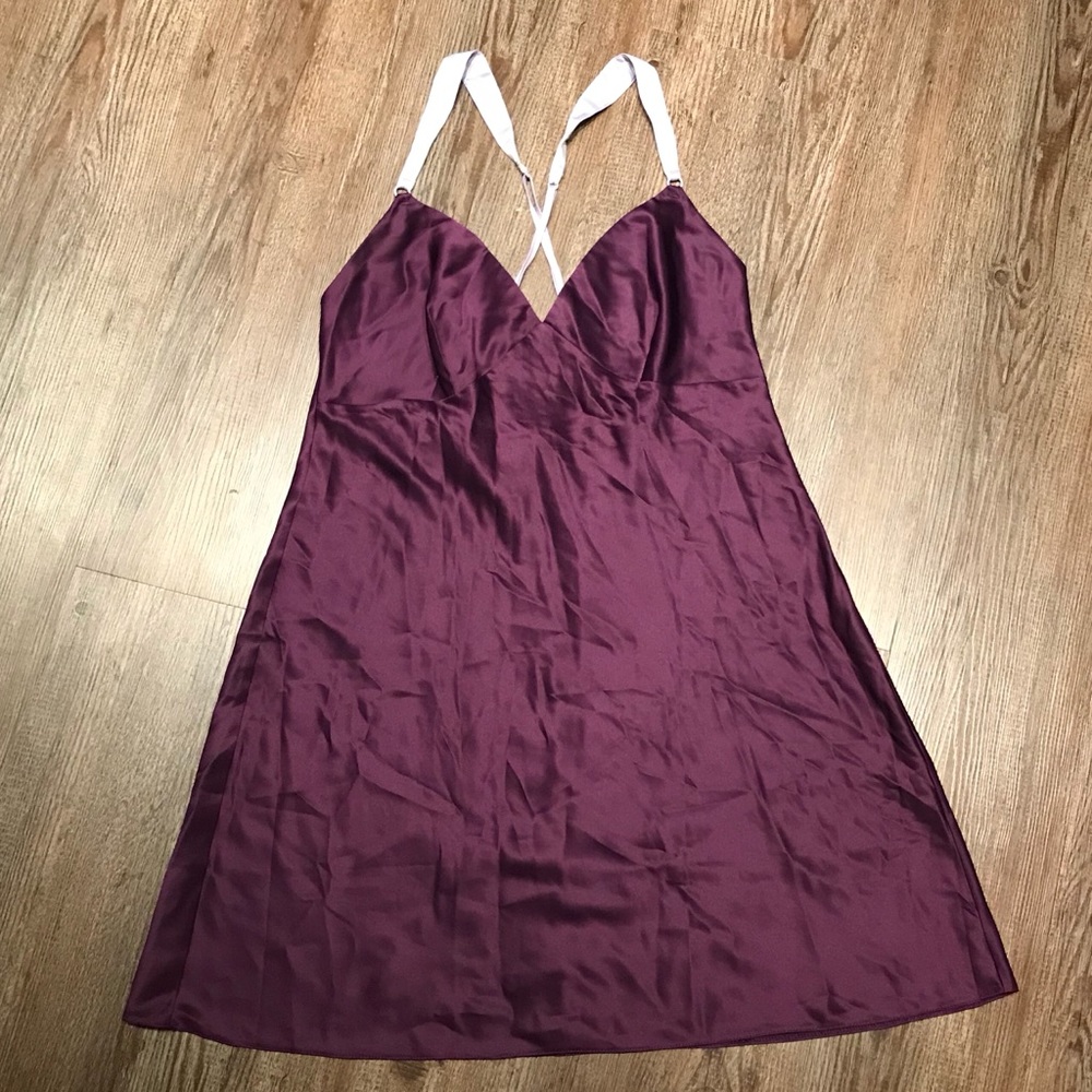 VS - Cross Back Satin Slip - Purple - M